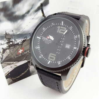 Swiss Navy - SN1907 - Jam Tangan Pria - Strap Leather - Hitam  
