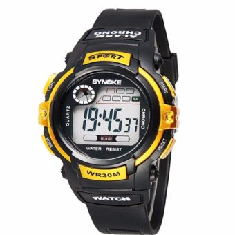 SYNOKE Fashion Famous Sport Digital Watches Top Brand LED Men Wrist Watch Male Electronic Clock Digital-watch(Gold) - intl  