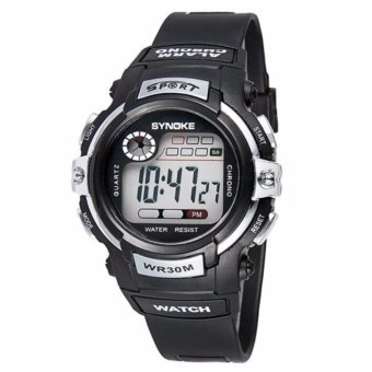 SYNOKE Fashion Famous Sport Digital Watches Top Brand LED Men Wrist Watch Male Electronic Clock Digital-watch(Silver) - intl  