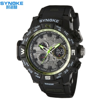 SYNOKE Top Brand LED Sport Watches Men Famous Digital Watch Male Luxury Electronic Wrist Watch Clock Hodinky Relogio Masculino 6509 (Green) - intl  