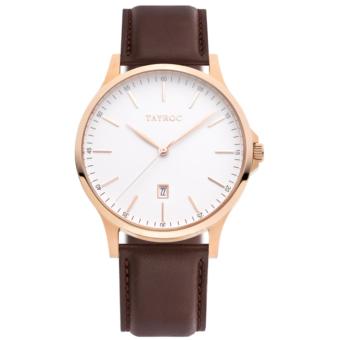Tayroc TXM105 - Classic Collection - Brown Leather - Jam Tangan Pria Kasual  