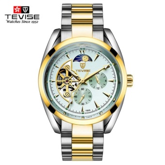Tevise Luxury Brand Watch Mechanical Watch Men Business Wristwatches Automatic Watches Men Clock Gold White - intl  
