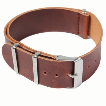 Thin Soft PU Leather Adjustable Replacement Watchband Watch Band Strap Belt with 3 Rings for 20mm Watch Lug Dark Brown  