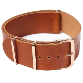 Thin Soft PU Leather Adjustable Replacement Watchband Watch Band Strap Belt with 3 Rings for 20mm Watch Lug Light Brown  
