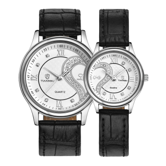 TIANNBU Ultrathin Leather Romantic Fashion Wrist Watches For Couple (White) - Intl  