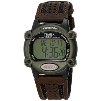 Timex Mens T48042 Expedition Digital Chrono Brown Nylon Strap Watch  