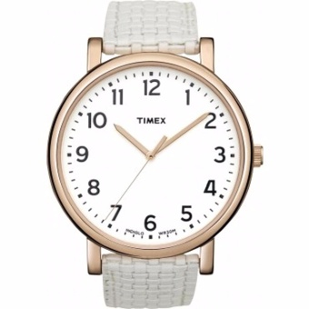Timex Women's ' Quartz Brass and Leather Watch, Color:White (Model: T2N475) - intl  