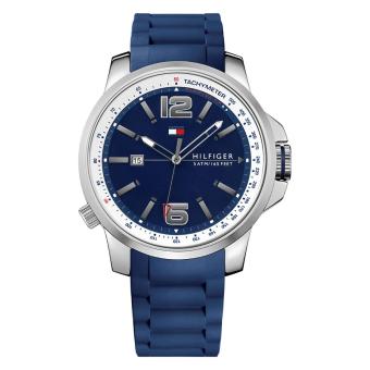 Tommy Hilfiger Watch Cool Sport Blue Stainless-Steel Case Silicone Strap Mens NWT + Warranty 1791220  