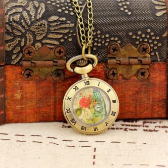 tongzhi Wholesale Dropship Small Old Necklace Women Mini Gifts With Long Chain Pendant Pocket Watch Face (as pic) - intl  