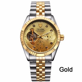 Top Brand Luxury TEVISE Automatic Watch Men Mechanical Watches With Automatic Winding Sport Watch Relogio Automatico Masculino(Gold) - intl  