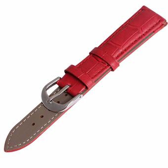 Twinklenorth 18mm Red Genuine Leather Watch Strap Band - intl  