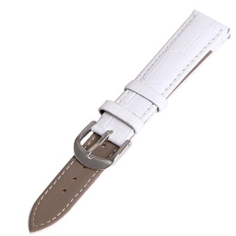 Twinklenorth 18mm White Genuine Leather Watch Strap Band  
