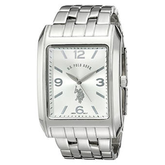 U.S. Polo Assn. Classic Men's USC80020 Rectangular Silver Dial Bracelet Watch - intl  