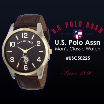 U.S. Polo Assn. Men's USC50225 Classic Watch with Brown Faux-Leather Strap - intl  