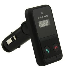 USB Bluetooth Car Handsfree with Microphone Car Charger MP3 Player FM Transmitter Modulator Remote Mini LCD Black