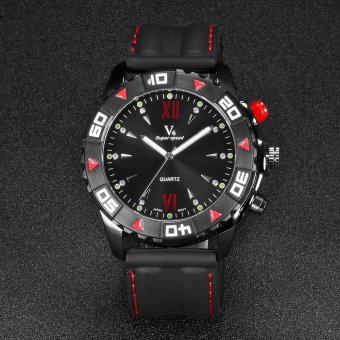 V6 F1 Racing Design Casual Quartz Watch Rubber Strap Red Dial  