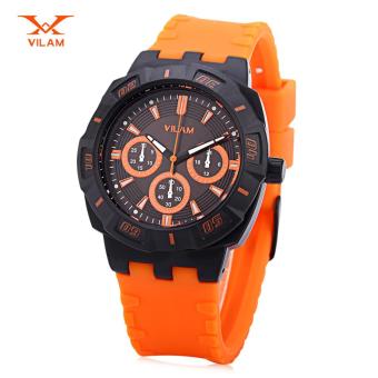 VILAM 10070 Male Quartz Watch Japan Movt Luminous Pointer Decorative Sub-dial 3ATM Wristwatch (Orange) - intl  