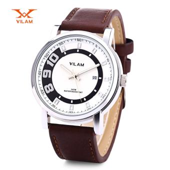 VILAM Men Quartz Watch Japan Movt Luminous Pointer Date Display 3ATM Wristwatch - intl  