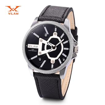 VILAM V2055G Male Quartz Watch Japan Movt Luminous Pointer Creative Dial 3ATM Wristwatch (Black) - intl  