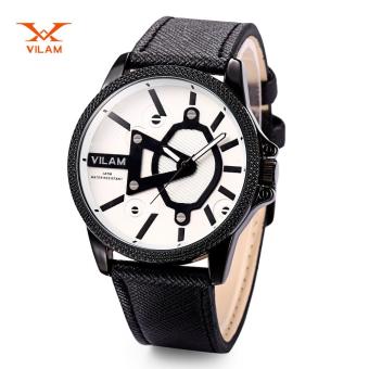 VILAM V2055G Male Quartz Watch Japan Movt Luminous Pointer Creative Dial 3ATM Wristwatch (White) - intl  