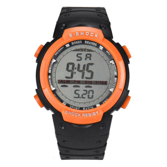WaterproofED Digita Date Rubber port Writ Watch (Orange)  