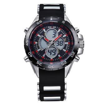 WEIDE 1103 Waterproof Watch Men's Silicone Strap Red Man Swiss Multi-purpose Military Outdoor Climbing - Red - intl  