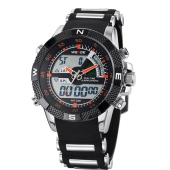 WEIDE Men Sports Watch 3ATM Waterproof Multifunction Quartz Digital LED Backlight Military Watches 1104 intl  