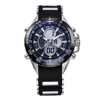 WEIDE Men's Swiss Waterproof Watches Multi - Functional Military Table Outdoor Climbing Sports Men 's Silicone Band Watch WH1103 - Black Surface - intl  