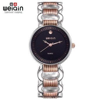 WEIQIN Female Hollow Out Silver Rose Gold Strap Analog Quartz Lady Dress Watch 2661 intl  
