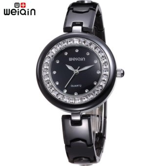 WEIQIN Full Ceramic Rhinestone Black Dress Female Waterproof Watches W3204 intl  