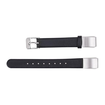 weisizhong KOBWA Premium Leather Strap for Fitbit Alta Tracker Luxury Genuine Leather Band Replacement Strap Bracelet, Black - intl  