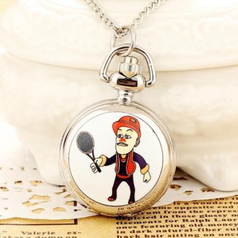 weisizhong Silver Pocket Watch Necklace For Women New Reloj De Bolsillo Dress Steampunk Wholesale Dropship (as pic) - intl  