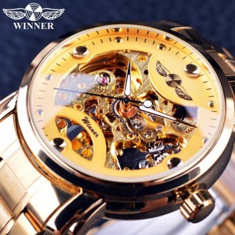 Winner 2017 Classic Transparent Design Mens Watch Top Brand Luxury Automatic Skeleton Male Wrist Watch Clock Men Golden Watch - intl  