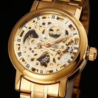 WINNER 8300 Stainless Steel Gold Case Lady Women Skeleton Automatic Mechanical Self Wind Classic Elegant Sport Business Wrist Watch (Gold Face) - intl  