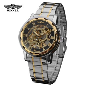 Winner Automatic Mechanical Men Brand Watch Business Luxury Stainless Steel Band Fashion Wristwatch (Silver&Black) - intl  