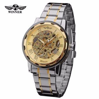 Winner Automatic Mechanical Men Brand Watch Business Luxury Stainless Steel Band Fashion Wristwatch (Silver&Gold) - intl  