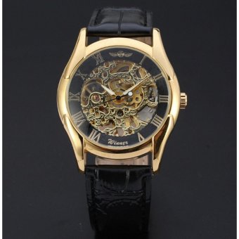 Winner Men's Leather Automatic Wrist Watch  