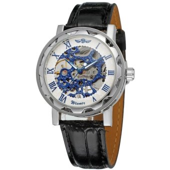 Winner Men's Skeleton Leather Wrist Watch WRG8008M3S2  