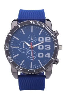 WoMaGe Fashion 1091 Men's Watches Men Casual Quartz Watch Rubber Wrist Military Sports Watch Brand (Blue)  