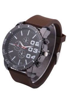 WoMaGe Fashion 1091 Men's Watches Men Casual Quartz Watch Rubber Wrist Military Sports Watch Brand (Brown) - intl  