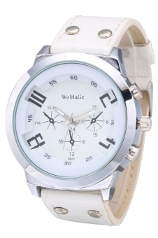 WoMaGe Fashion Sports Men's White Stainless Steel Strap Watch 9622 - intl  