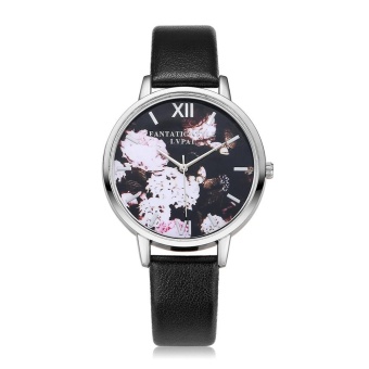 Women New Fashion Butterflies Flocked To High Quality Watches Black - intl  