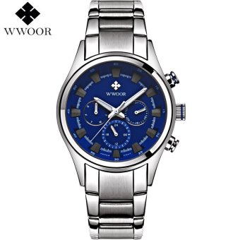 WWOOR Men Watches Top Brand Date 24 Hours Clock Male Waterproof Military Sports Watch Men Luxury Quartz Watch Steel Strap Montre Homme - intl  