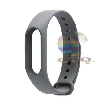 Xiaomi Strap Silicone Wristband For Watch Mi Band 2 / Miband2 / Millet 2 Gelang Jam / Tali Jam / Rubber Jam Miband - Abu-Abu  