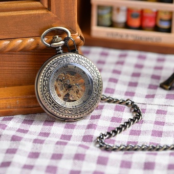 xiteng New Arrival Antiques Necklace Retro Watches Men Wholesale Classical Pattern Round Mechanical Pocket Watch Nurse Hand Wind (Bronze) - intl  