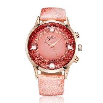 YADAN Women's Watches Quartz Casual Leather Strap Pink Color - intl  