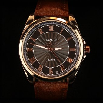 YAZOLE atas merek mewah jam tangan pria jam tangan pria Fashion jam Quartz kuarsa dunia yzl336h - coklat - ???? ??????  