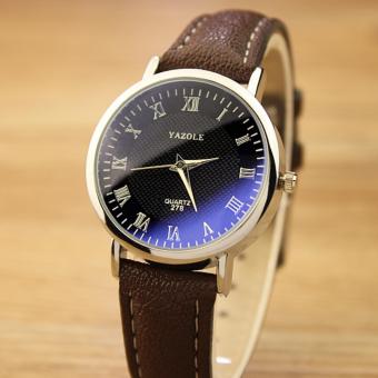 YAZOLE Classical Women Leather Band Fashion Joker Bussiness Quartz Wrist Watch YZL278H-B-Brown