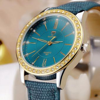 YAZOLE Gold Diamond Quartz Watch Women Ladies Famous Brand Luxury Golden Wrist Watch Female Clock YZL361G-Blue - intl  