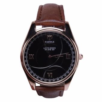 YAZOLE Jam Tangan Pria Quartz Wristwatches 367 - Coffee Black  